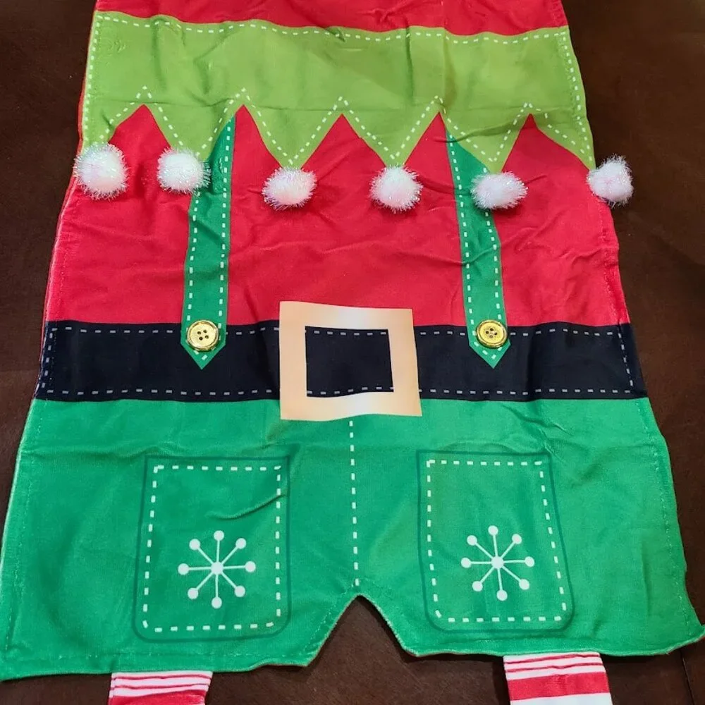 Christmas Table Runner Elf Decor Decorative Cloth Xmas Holiday Decoration Red